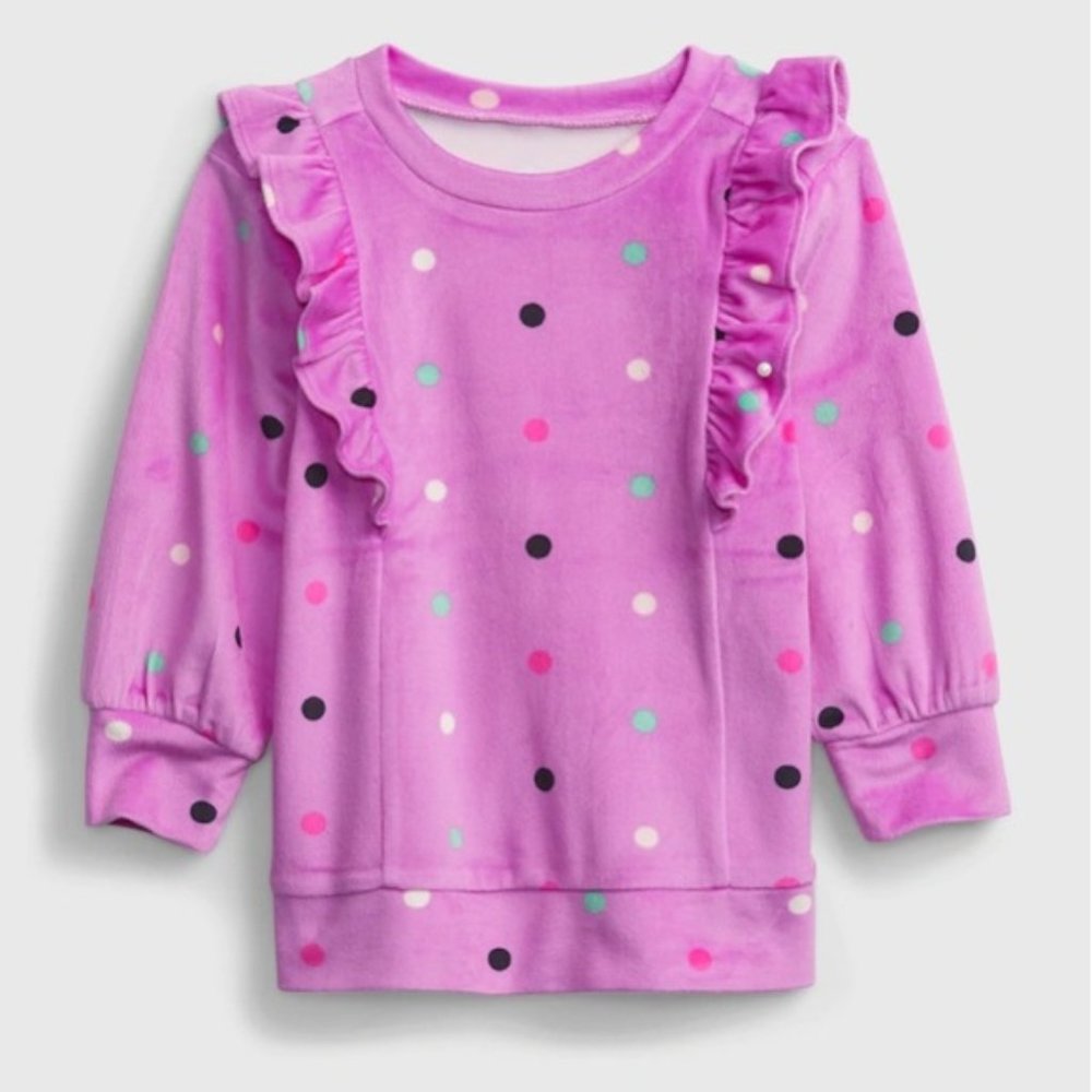 NWT GAP toddler velour tunic shirt purple sz 2T